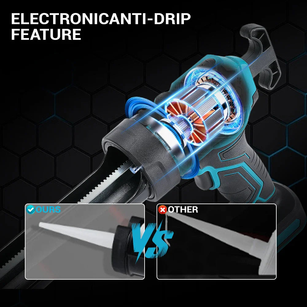 Electric Caulking Gun Lithium Battery 4 Speeds Wireless Glass Glue Gun Doors Windows Filling Sewing Gun For Makita Battery