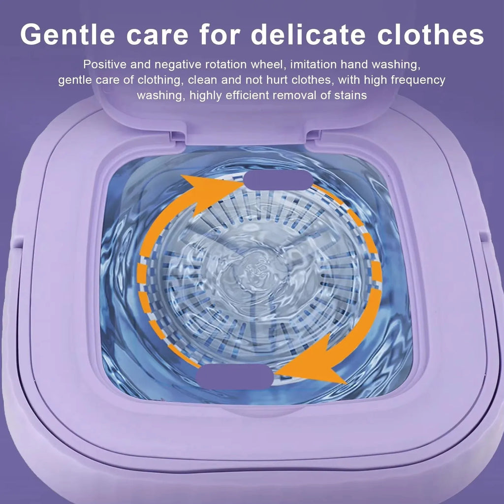 Household Portable Small Mobile Washing Machine with Spin Dryer for Socks Underwear Baby Clothes Mini Folding Washing Machine