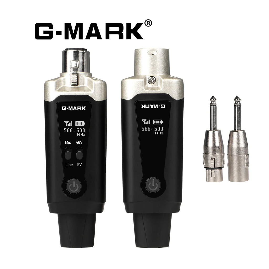 Wireless Microphone System G-MARK GX1.1 UHF XLR Adapter 16 Channels Audio Transmitter And Receiver For 48V Phantom Power Condens