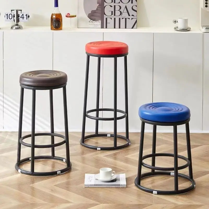 Living Room Bar Furniture Ergonomic Semi-bar Chair Restaurant Chairs Nordic Rotatable Kitchen Island Upholstered Bar Stools