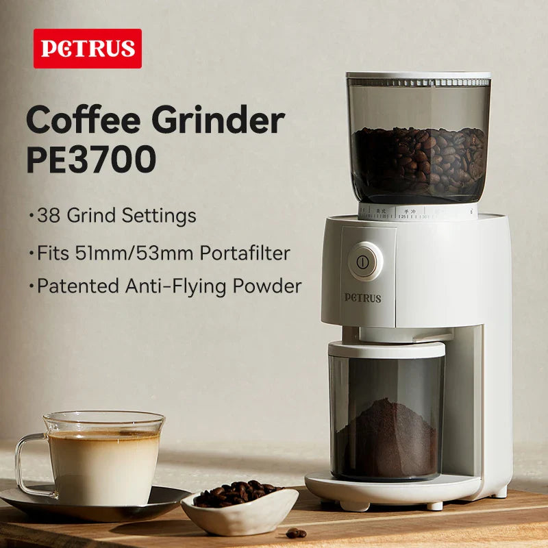 Petrus Coffee Grinder With 38 Precise Settings Conical Burr Grinder For Espresso/Drip/Pour Over/Cold Brew/French Press PE3700