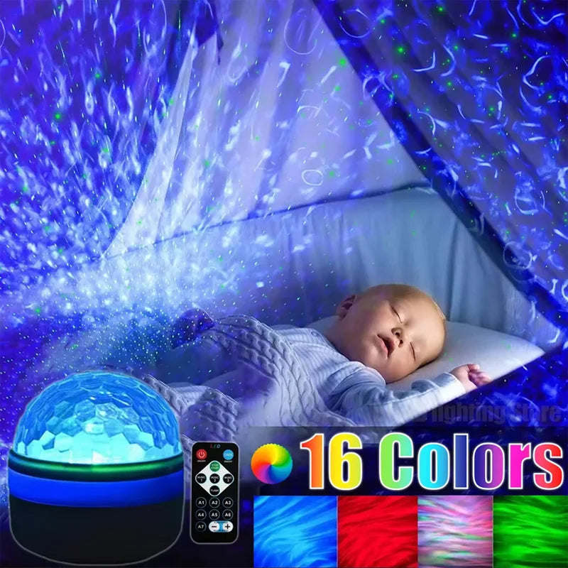 1/3PCS LED Starry Night Light Remote Control Rotating Star moon Projection Lamp USB Plug-in Magic Ball Stage Atmosphere Decor
