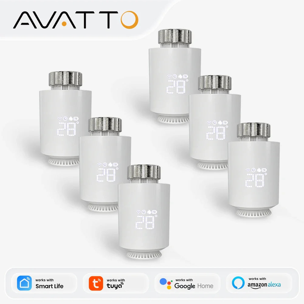 AVATTO ZigBee Thermostat Radiator Actuator Smart TRV Thermostatic Valve Temperature Controller Support Tuya Alexa Google Home