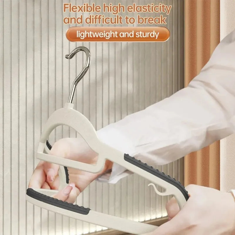 Hot-selling 10-piece set of household double-hook non-slip hangers no-mark drying suitable for both wet and dry clothing storage