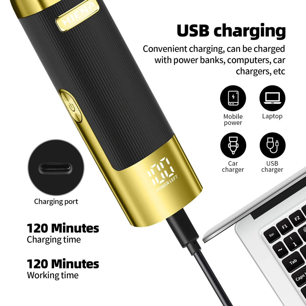 Professional Beard Hair Trimmer For Men Electric Razor and Sideburn Trimmer for Men Rechargeable USB with Display Body Beard