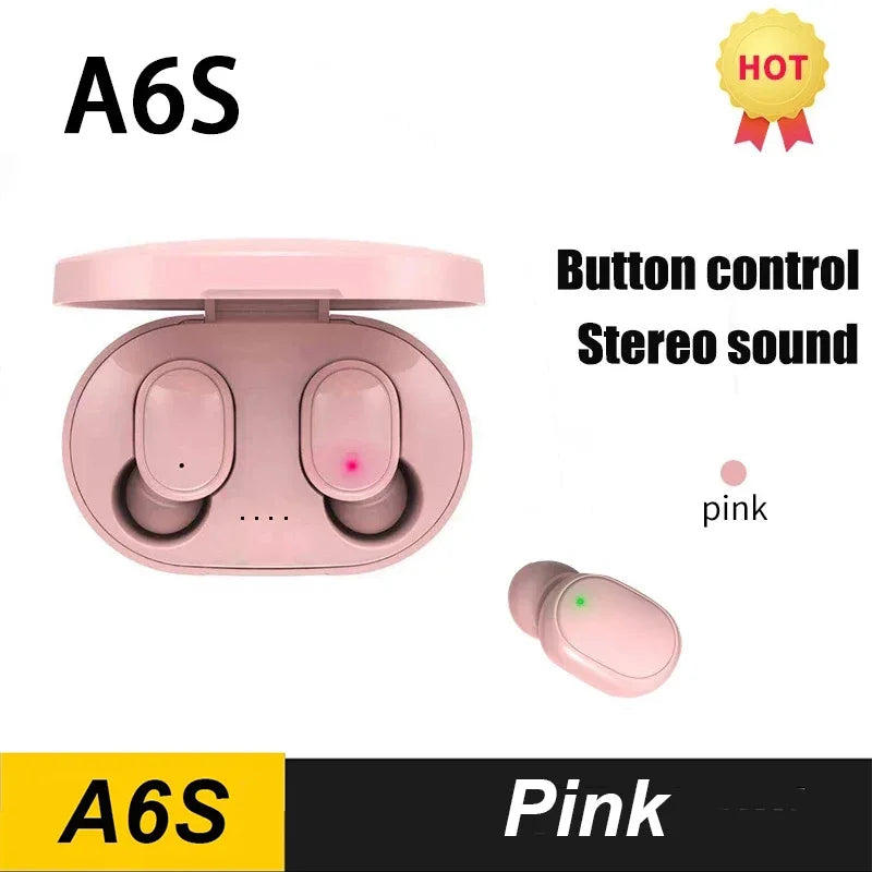 A6S TWS Wireless Headphones Bluetooth Earphone 5.0 Stereo Headset Earbuds with Microphone For iPhone Xiaomi