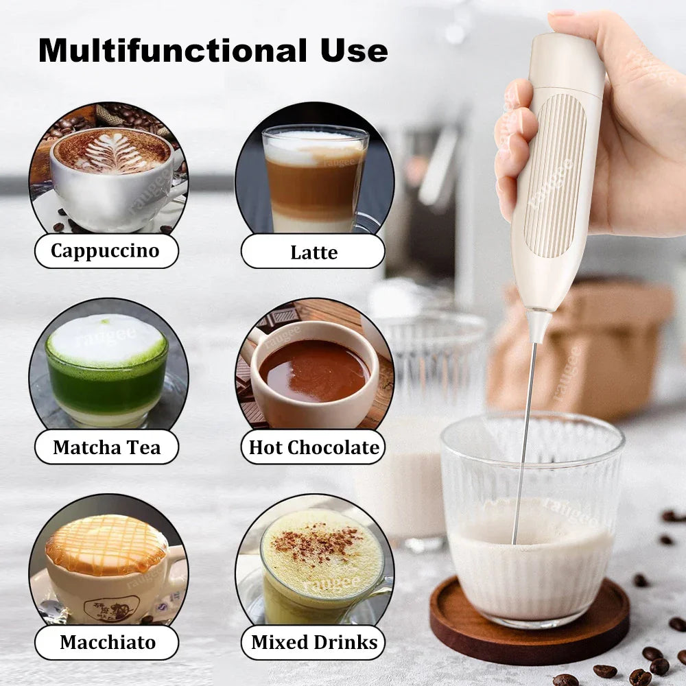 Mini Milk Frother Wireless Handheld Milk Foamer Automatic Rotary Electric Blender for Coffee Latte Cappuccino Maker Milk Frother