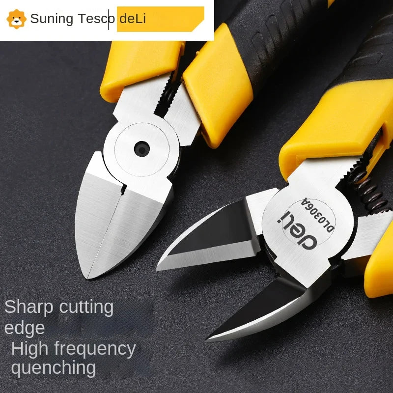 Deli Diagonal pliers CR-V plastic pliers 5 / 6 inch jewelry wire and cable cutter cutting side scissors tools electrical tools