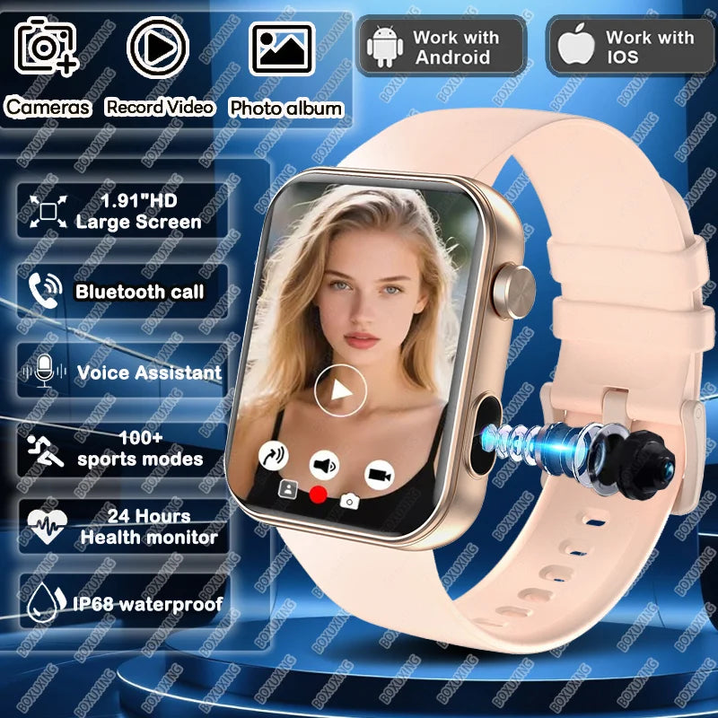 2025New Smart Watch Women Men sound recording Camera Take Photo Record Video Watches Sports Waterproof Bluetooth Call Smartwatch