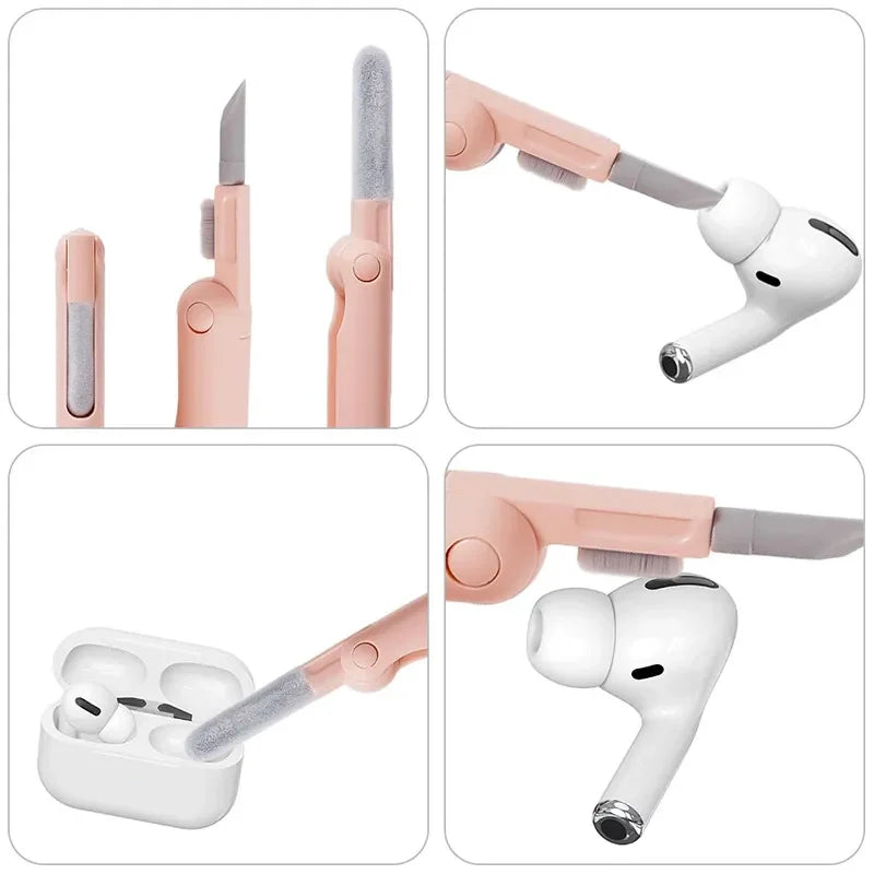 7 in 1 Laptop Keyboard Cleaning Kit Computer Keyboard Cleaner Brush Earphones Cleaning Pen For AirPods iPhone Keycap Puller Set