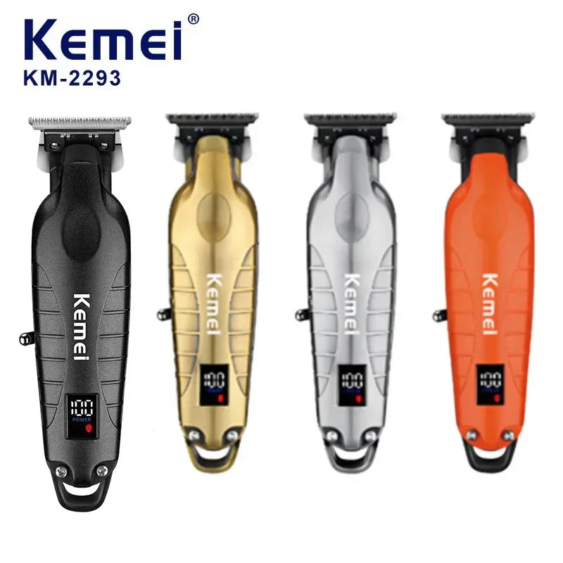 Kemei 2293 Men Zero Gapped Cordless Hair Clipper Professional Hair Beard Trimmer Barber Rechargeable Finish Hair Cutting Machine