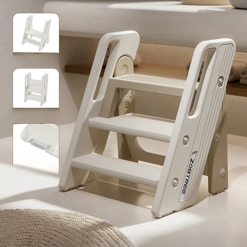 2 Step Foldable Ladder Stool Baby Kids Toddler Bathroom Sink Non Slip Portable Lightweight Escalera Madera Household Kitchen