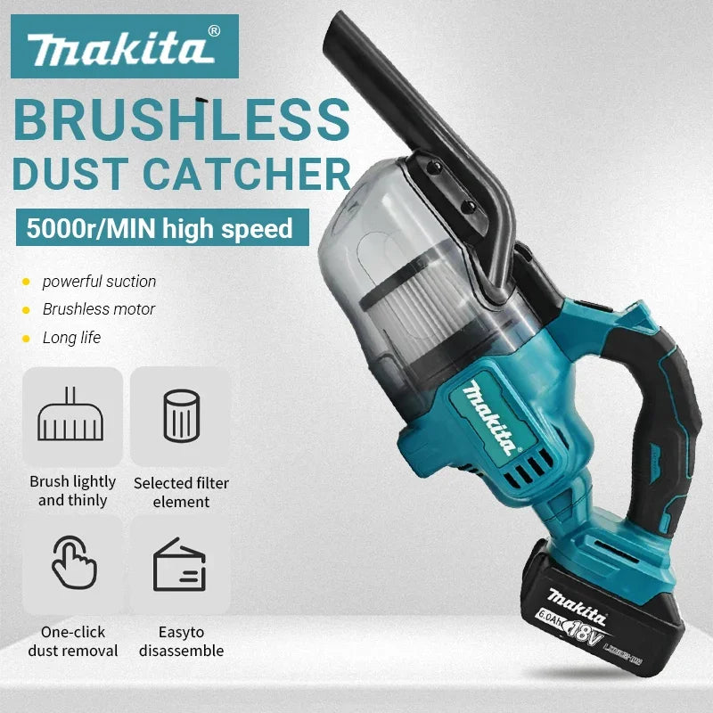 Makita Electric Vacuum Cleaner Handheld Cordless Vacuum Home Car Dual Use Portable High Power Cleaning Tool for Makita Battery