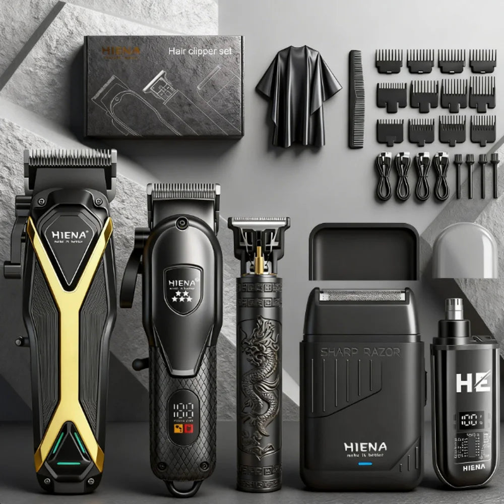 1/2/3/5-Piece Cordless Professional Men's Grooming Set Cordless Rechargeable hair Shaver trimmer Portable PrecisionTools