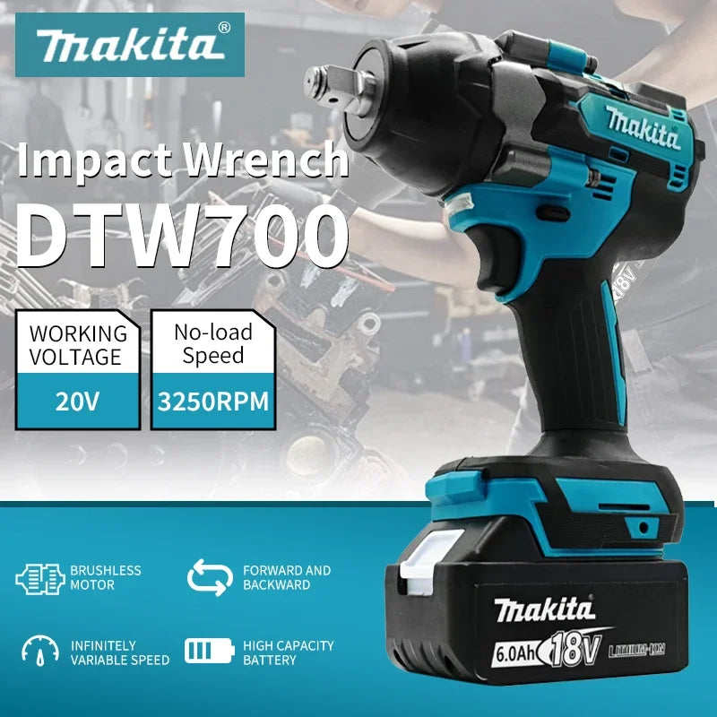 Original Makita DTW700 18V Brushless Impact Wrench Bare Unit 1/2" Square Drive Cordless Lithium Ion Tool Repair, Screwdrive