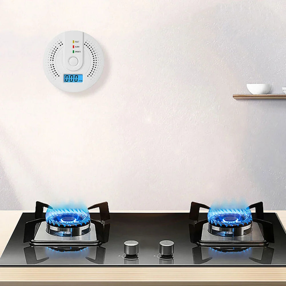 Digital Warning Alarm Sensor Sound Warning Battery Powered Portable CO Detector with LED Indicator CO Sensor for Home Warehouse