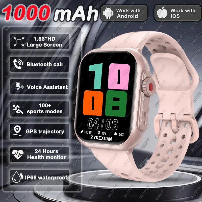 2026 Fashion Women Watch Ultra2 SE Smart Watches 1000mAh 1.85"AMOLED Full Touch Screen BT Call Smartwatch For Android IOS Ladie