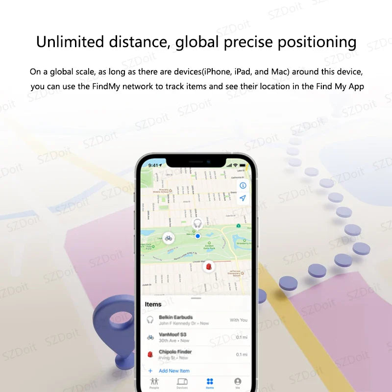 Anti Lose Smart Bluetooth GPS Tracker Works with Find My APP Reminder Device for Iphone Replacement Locator MFI Rated