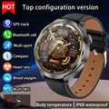 2026 New BOXUXING Outdoor Sports Smart Watch Men AMOLED Screen NFC GPS Compass Heart rate Waterproof Bluetooth Call SmartWatch