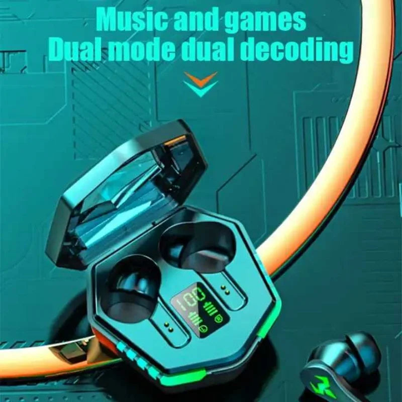 New N35 Gaming Earphones Wireless Headset LED Three-true Smart Screen Display Music Headphones Portable In-Ear Sport Earphones