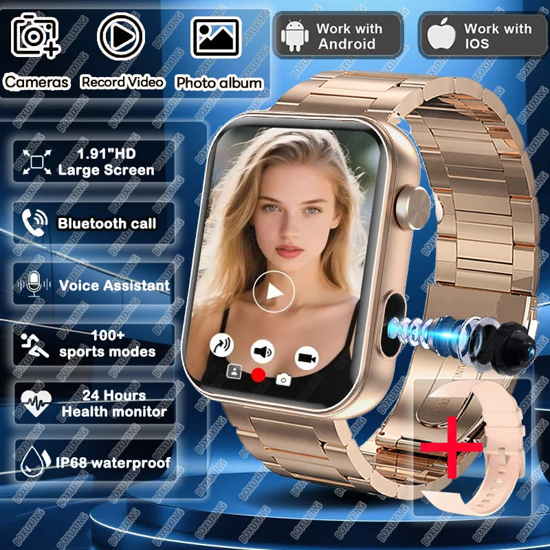 2025New Smart Watch Women Men sound recording Camera Take Photo Record Video Watches Sports Waterproof Bluetooth Call Smartwatch
