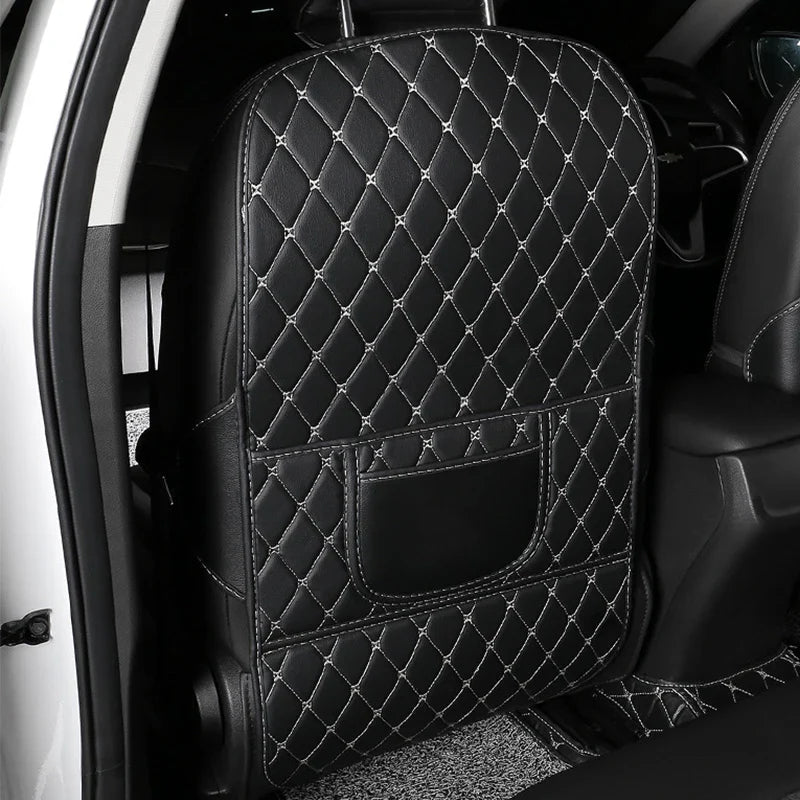 1Pc PU Leather Car Anti-Kick Mats Auto Seat Back Protector Cover For Children Kids Car Back Seat Anti-Dirty Pad Car  Accessories