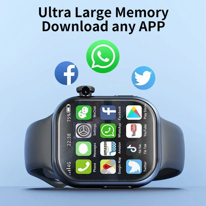 New VP19 Android Smart Watch Global Version Wifi GPS 4G 5G Full Network SIM Card Rotating Camera Video Call Google Play Adults