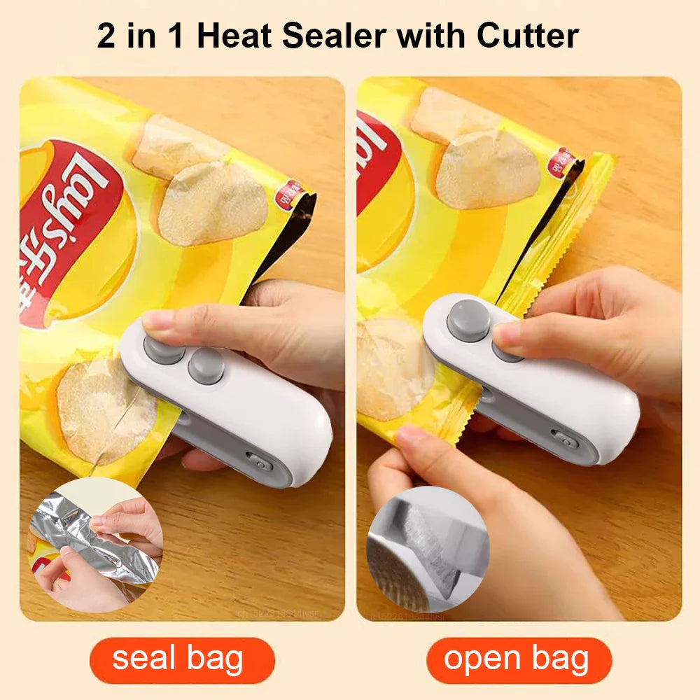 Mini Sealer Heat Bag Sealing Machine Food Package Bag Heat Sealer Rechargeable Portable Handheld Food Plastic Storage Bag Sealer