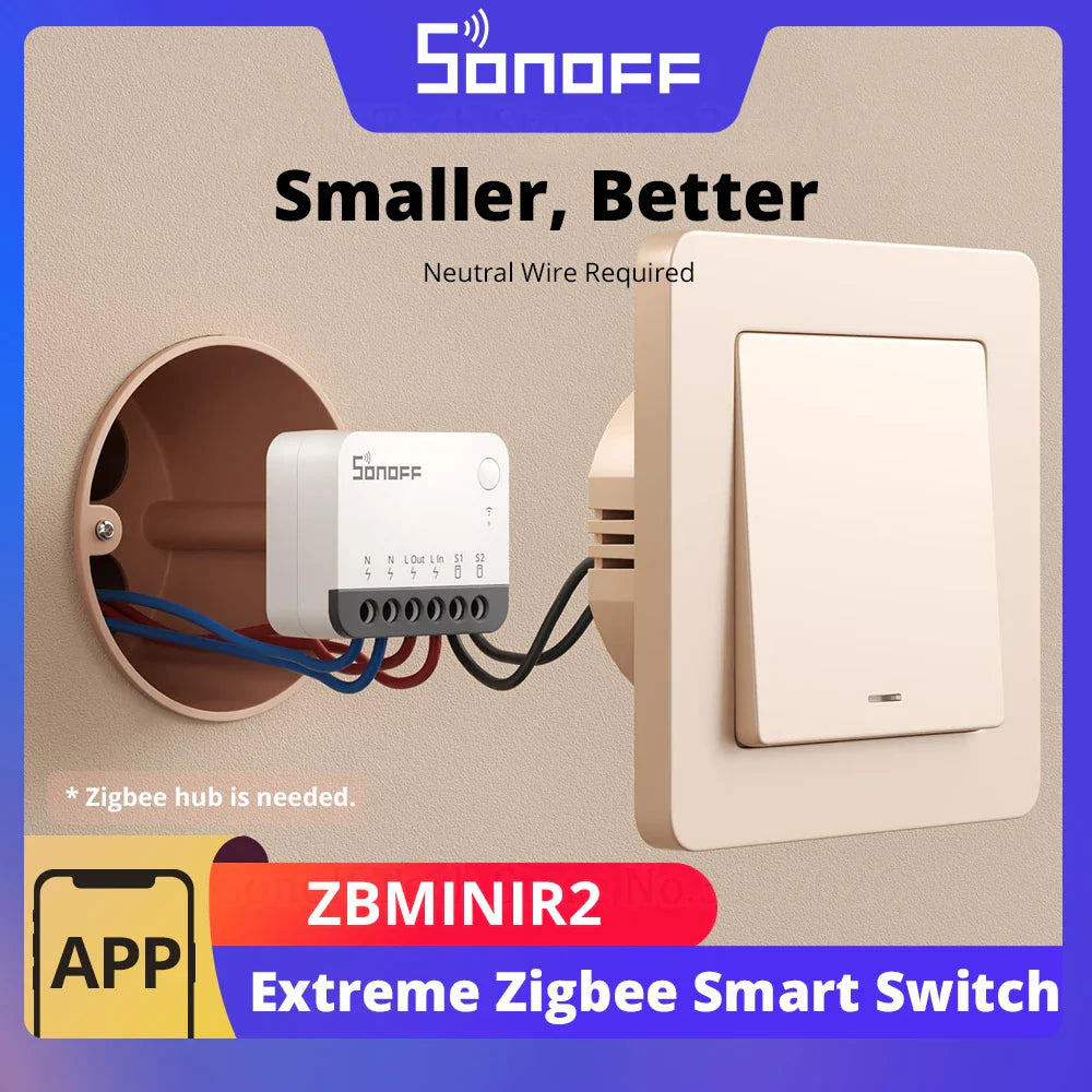 SONOFF ZBMINIR2 Extreme Zigbee Smart Switch Detach Relay External Switch Remote Control via eWeLink Support ZBBridge-U Gateway