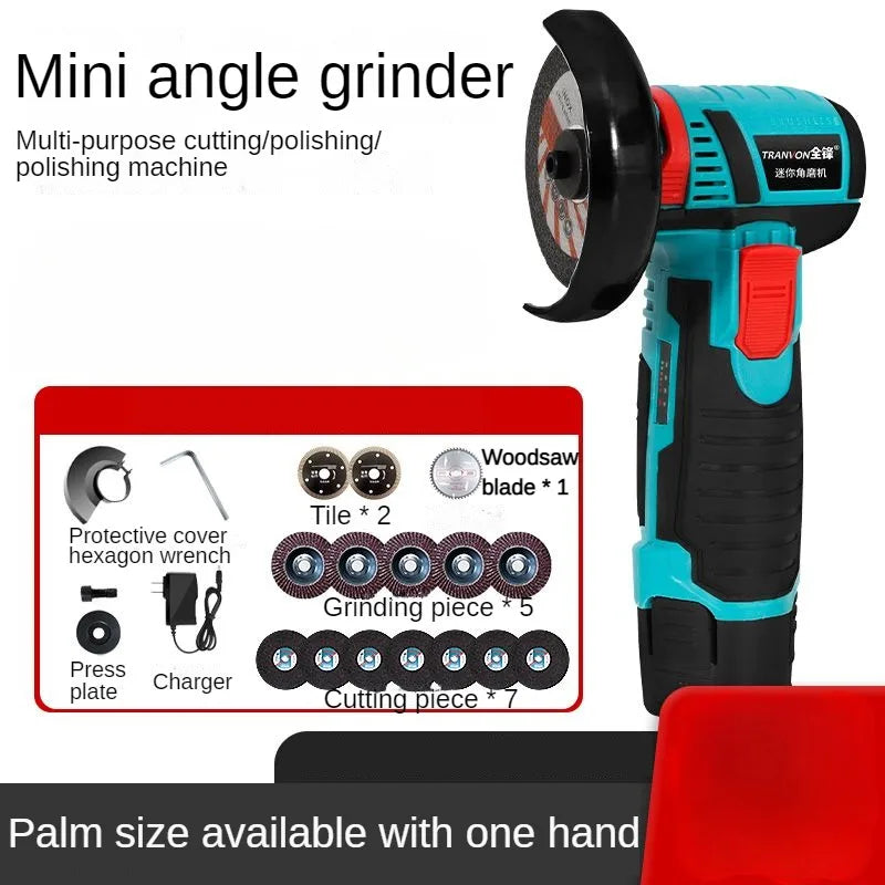 12V brushless/wire drawing Angle grinder 1PCS lithium battery 450W 18500Rpm cordless mini polishing machine cutting and grinding