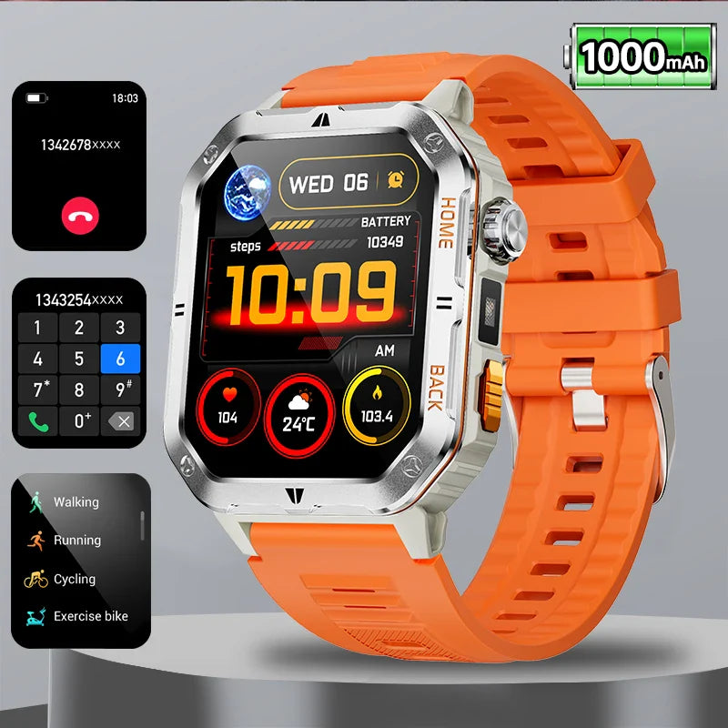 1000mAh Battery Voice Assistant GPS Sports swim 3ATM BT Call Health monitor Smartwatch For Android IOS 2026 New SmartWatch Men