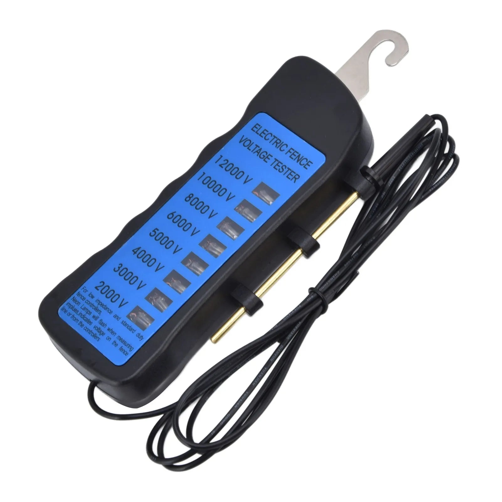 Waterproof Fence Tester 12KV Neon Fence Voltage Tester 2000 to 12000V 8 Neon Indicator Lights Waterproof Fence Tester for Farms