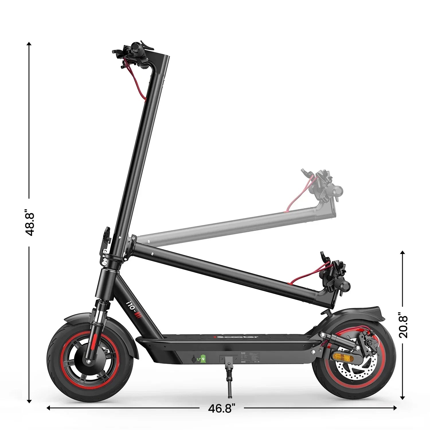 ISCOOTER I10 650W Motor Foldable Electric Scooter 42V15Ah Battery Adult EScooter 10 Inch Tires City Commuter Electric Scooter