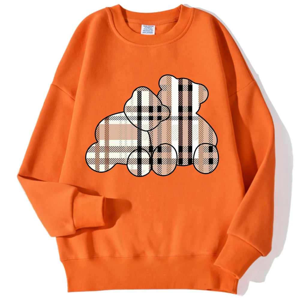 Casual Women Sweatshirts Teddy Bear Printing Hoodies