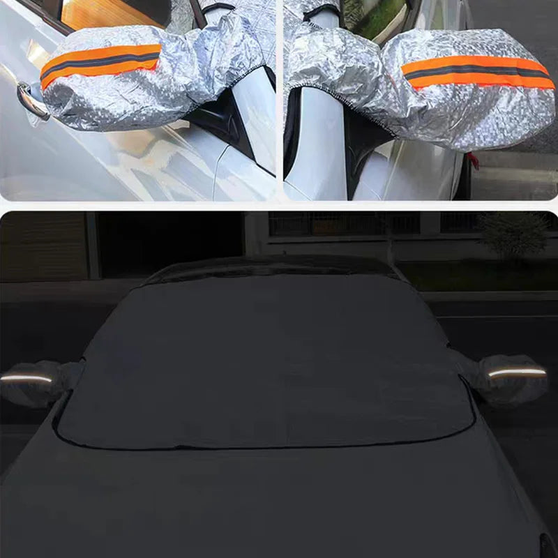 Kcimo 1Pc Sunshade Cover Car Windshield Snow Sun Shade Waterproof Protector Automobile Magnetic Cover Car Front Windscreen Cover