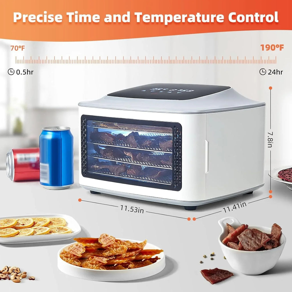 Digital Food Dehydrator - 4-Tray Electric Dryer for Jerky, Fruit, Pet Snacks - Precise Temp Control, 220V, BPA-Free Plastic