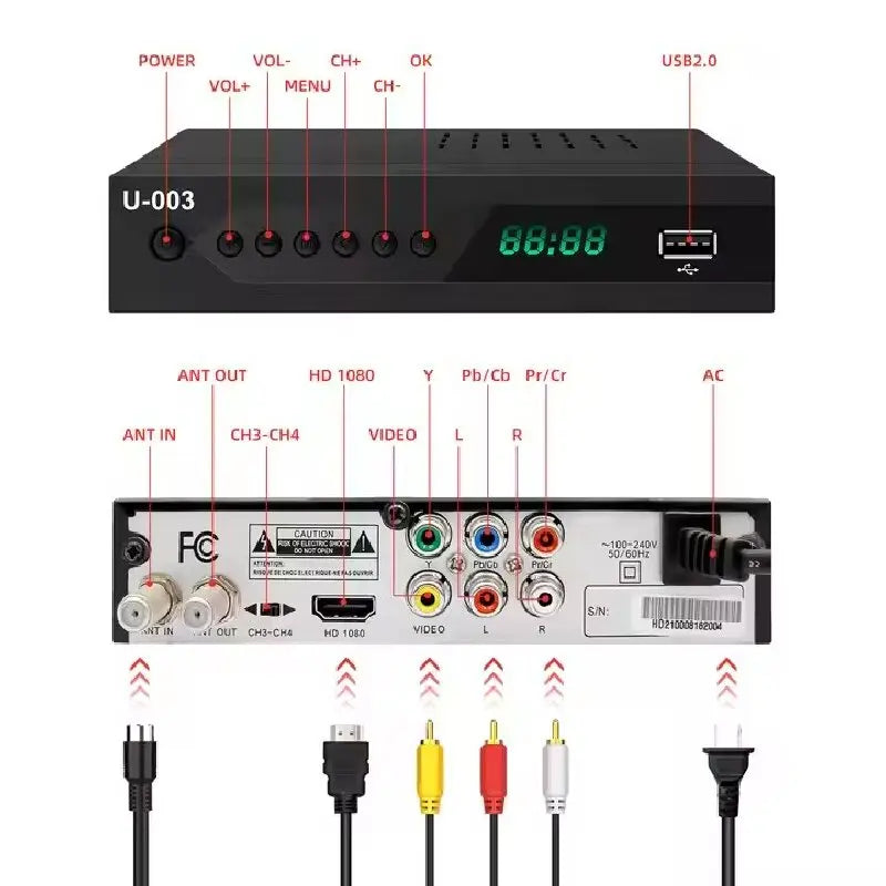 UBISHENG ATSC Digital TV Free Digital Channels Converter Box Digital Terrestrial Set Top Box with HD Output HDTV TV Tuner