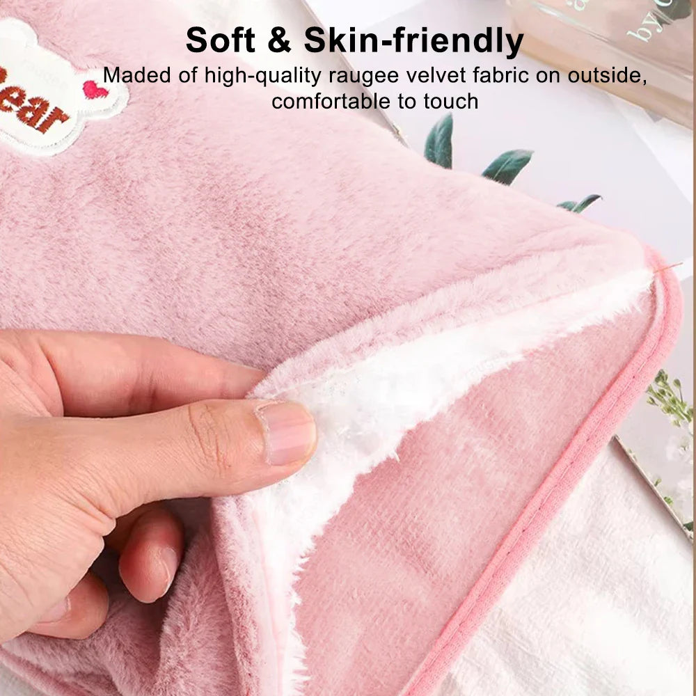 Electric Hand Warmer Portable Heated Gloves USB Warming Plush Hot Water Bottle Heating Water Bags Warm Hand Pocket for Winter