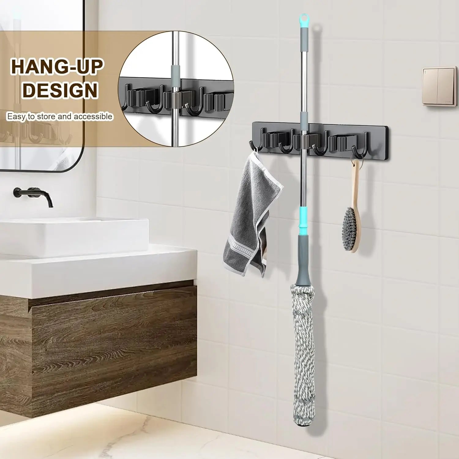 Self-Wringing Twist Mop with 52.5 Inch Handle for Hardwood, Tile & Laminate Floors