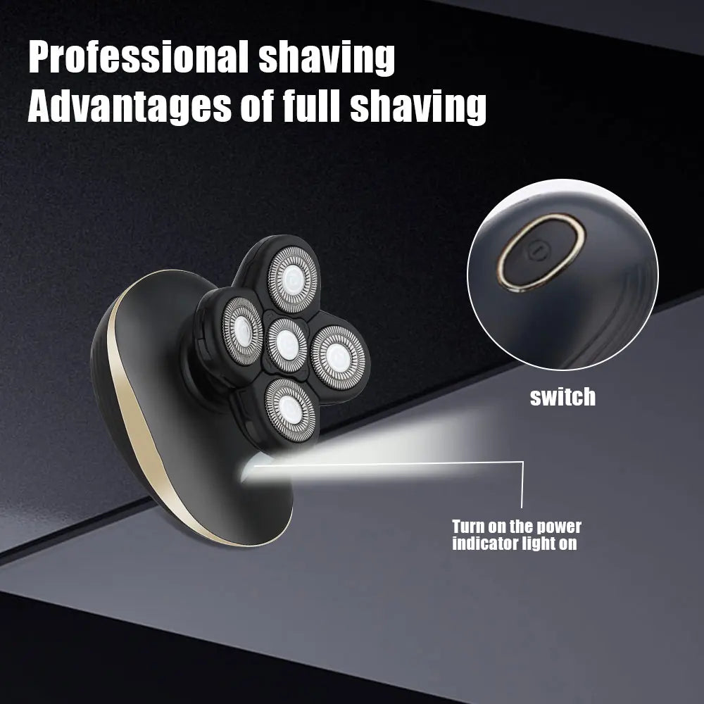 hiena Men Kit Wet Dry Electric Shaver Beard Hair Trimmer Electric Razor Rechargeable Bald Head Shaving Machine LCD Display