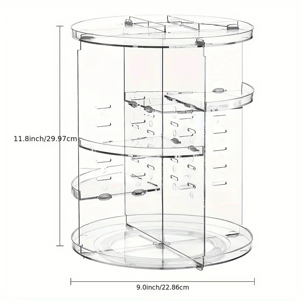 New Transparent Cosmetics Organizer, 360° Rotating - Countertop Rotating Storage Rack, Must-Have for Bathroom/Cosmetic Storage