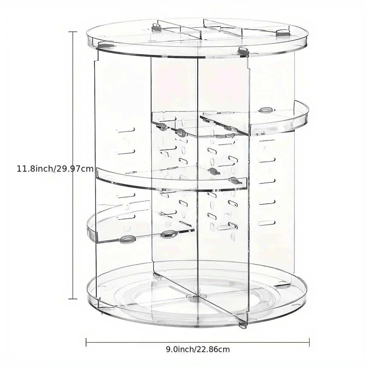 New Transparent Cosmetics Organizer, 360° Rotating - Countertop Rotating Storage Rack, Must-Have for Bathroom/Cosmetic Storage