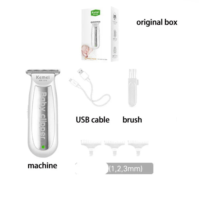 Kemei 1319 Portable Mini Kids Hair Cutting Machine Electric Baby Hair Trimmer Low Noise Hair Clipper Rechargeable Shaver Mute