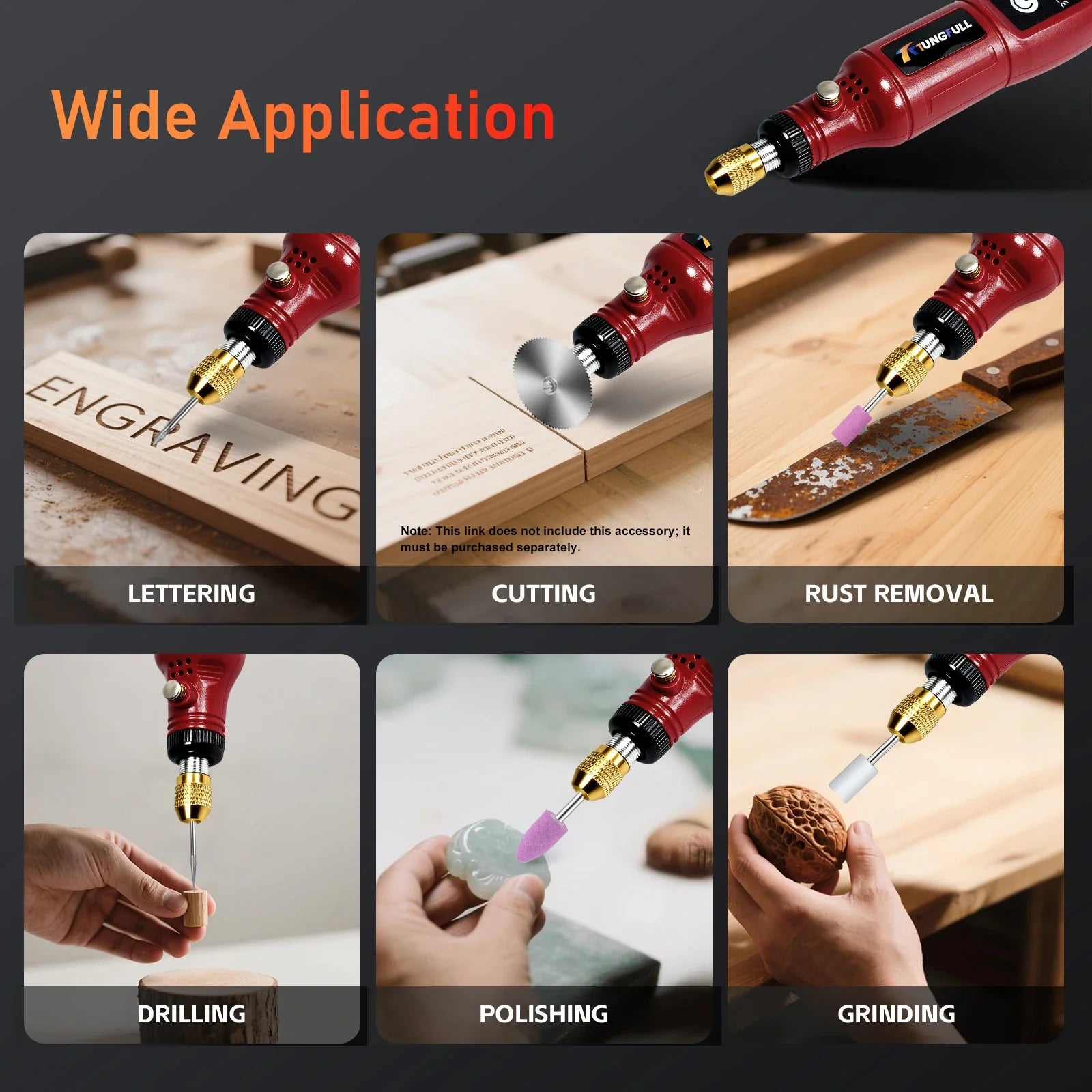 Cordless Mini Rotary Tool Kit 3.7V Rechargeable Electric Grinder Polisher Nail Polisher for DIY Engraving, Sanding & Cutting