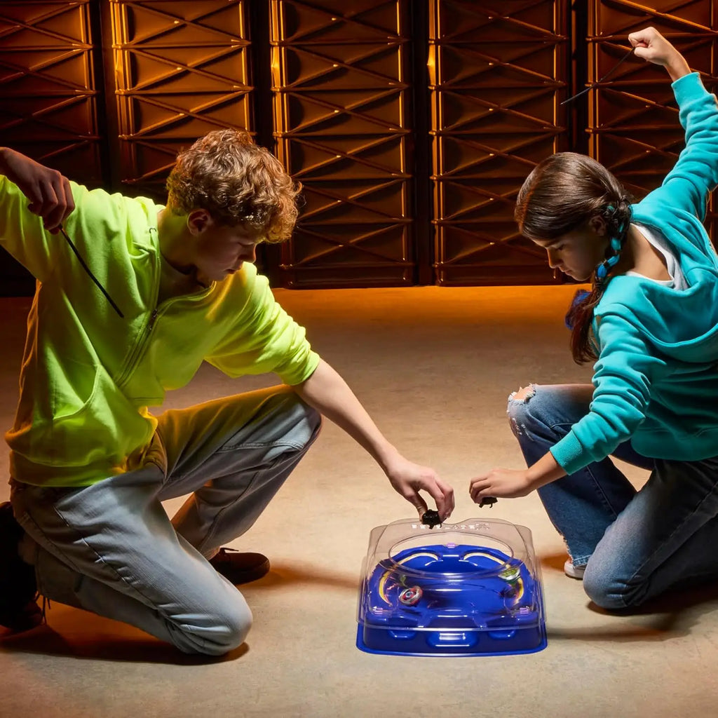 Drop Attack Battle Set with Stadium, 2 Spinning Tops & Launchers, Ages 8+ - Exciting Game Toys