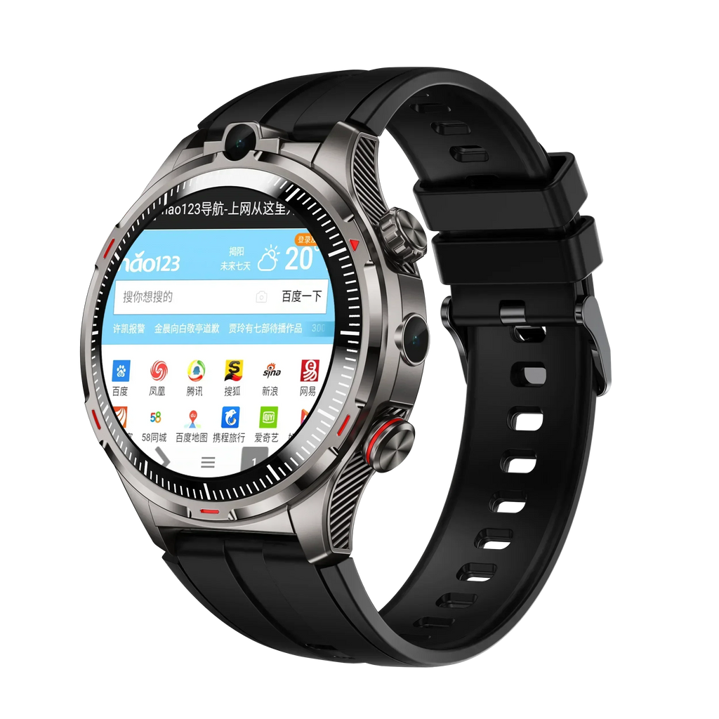 LW12 New Android Smartwatch 8GB+128GB Storage 4G SIM Calling Dual Camera Video Chat Sports Mode WiFi+GPS Unisex for Students