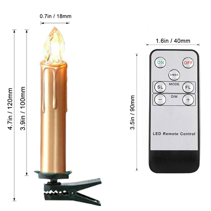 LED Candle Realistic Flickering Flame with Remote Timer Golden for Christmas Gift Set Home Decor Centerpiece Wedding Viral Decor