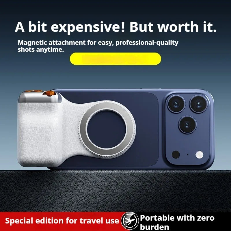 Mobile phone magnetic assistant camera DSLR style suitable for iPhone and Android, comfortable ergonomic grip handle, lightweigh
