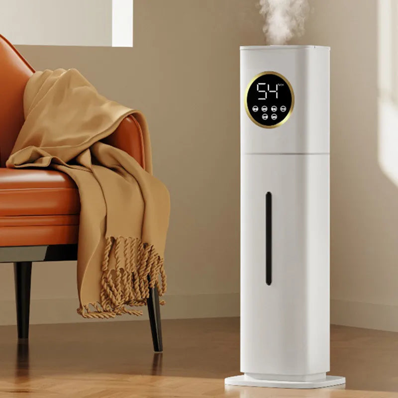 220V Electric Humidifier 8L Capacity Floor-type Air Purifier Mist Maker Intelligent Touch Screen Adjustable Aromatherapy Fog