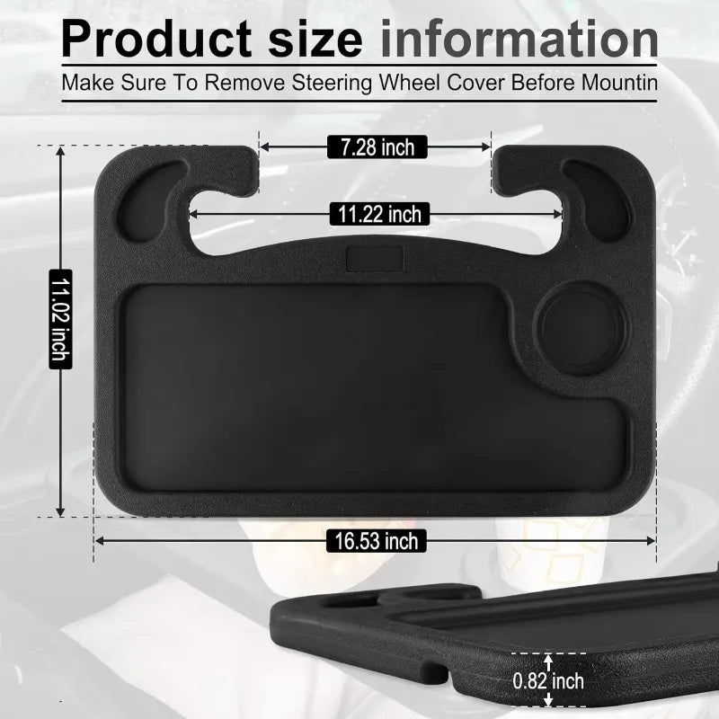 Multifunctional Car Laptop Desktop Stand Portable Eating Office Car Steering Wheel Table Stand Beverage Food Coffee Tray Board